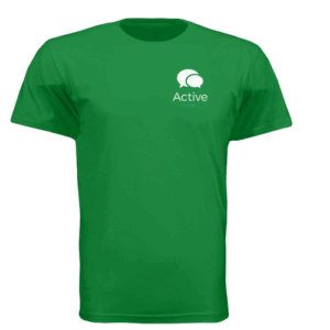 V-neck green Active wear T-shirt