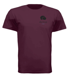 Round Neck Maroon Active wear T-shirt